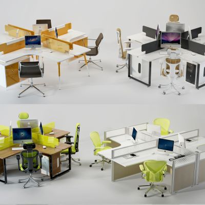现代办公桌椅卡位