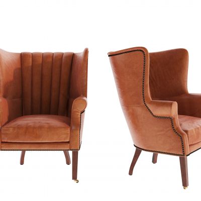 美式皮革单人沙发