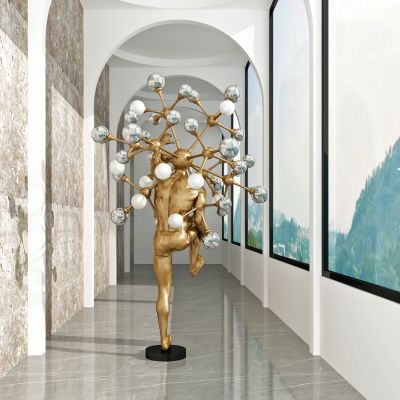 现代金属抽象雕塑落地灯