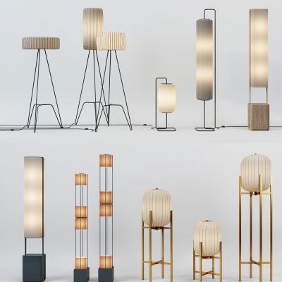 新中式落地灯组合