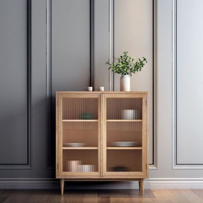 北欧原木餐边柜