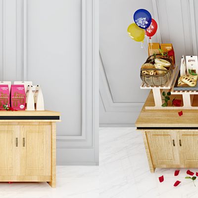 北欧原木蛋糕面包展柜