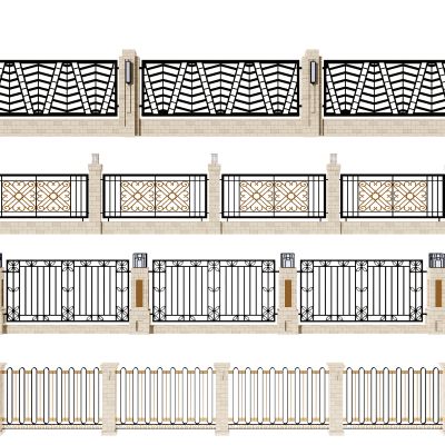 新中式围墙铁艺围栏，院墙，护栏
