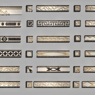 中式大理石雕花波打线，圈边