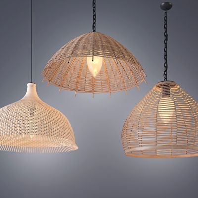 自然风藤编小吊灯