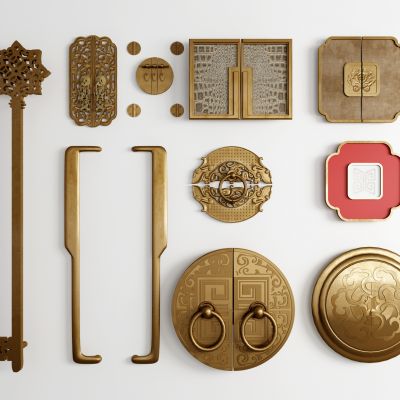 中式金属雕花门把手门拉手