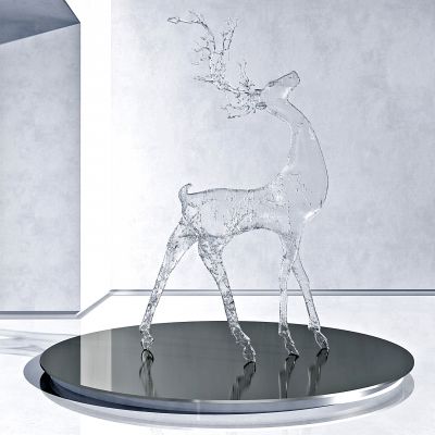 现代水晶鹿雕塑