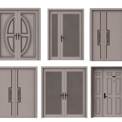 现代入户门双开门，字母门