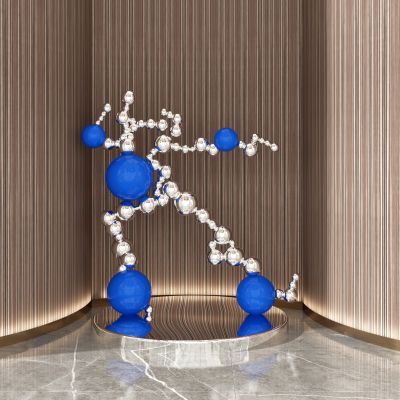 现代艺术球形抽象人物雕塑