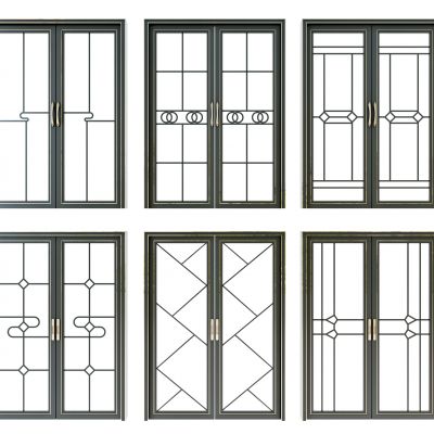 新中式玻璃双开门厨卫门，推拉门