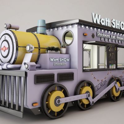 工业风火车快餐车