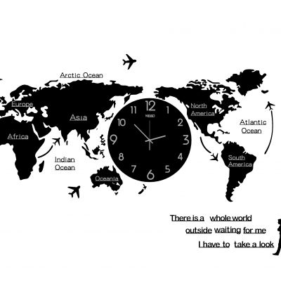 现代简约世界地图挂钟