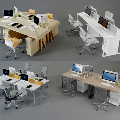 现代办公桌椅卡位