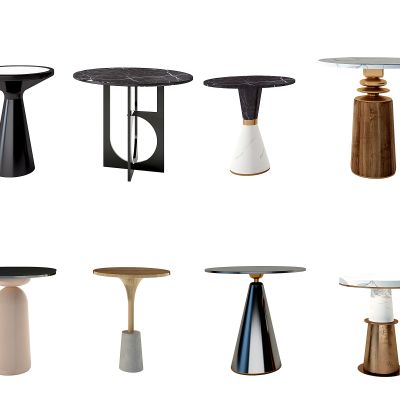 现代大理石圆形边几