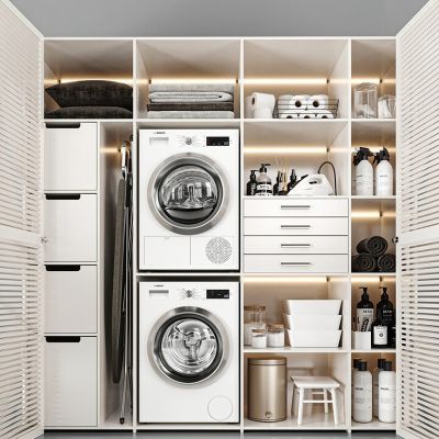 现代储物柜洗衣机