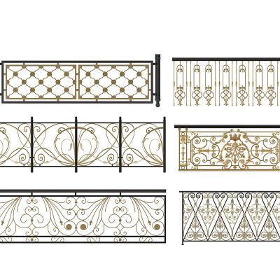 欧式金属雕花铁艺楼梯栏杆，护栏