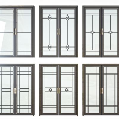 新中式玻璃双开门厨卫门