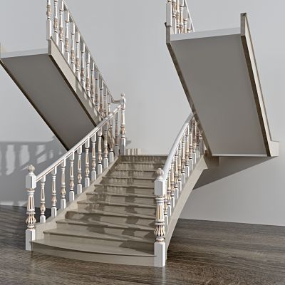 法式楼梯，栏杆组合