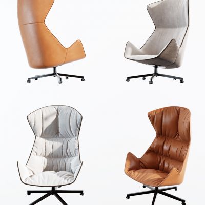 现代皮革办公椅组合