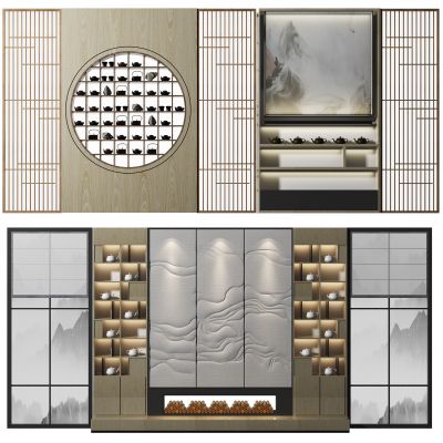 新中式茶艺背景墙