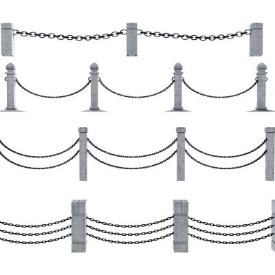 现代铁链护栏围栏