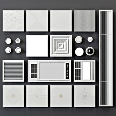 现代铝扣板风暖空调口集成吊顶