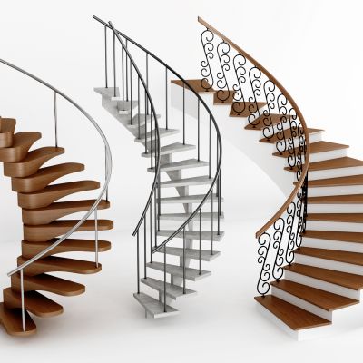 现代铁艺钢架旋转楼梯