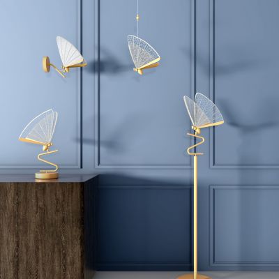 现代轻奢蝴蝶壁灯台灯落地灯