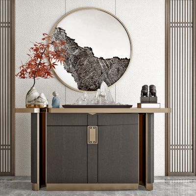 新中式玄关柜墙饰摆件