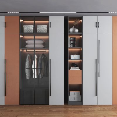 现代平开门衣柜