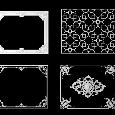 法式石膏线条，雕花，灯盘
