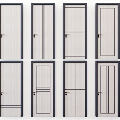 现代单开门房门，门把手