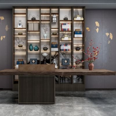 新中式书柜、写字台