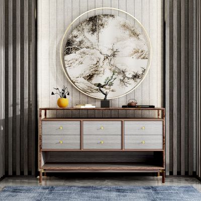 新中式实木端景柜