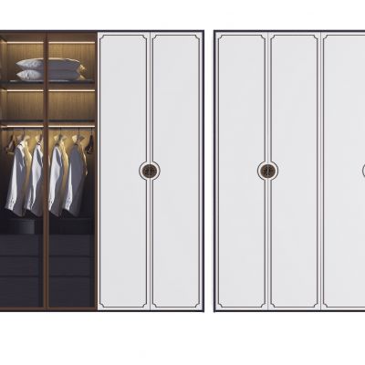 新中式平开门衣柜