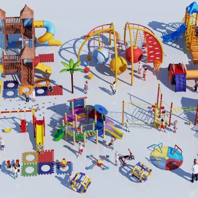 现代儿童娱乐器材组合