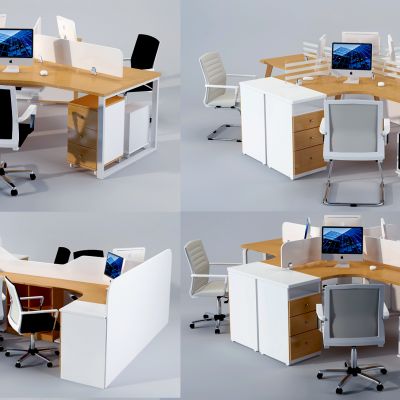现代办公桌椅卡位