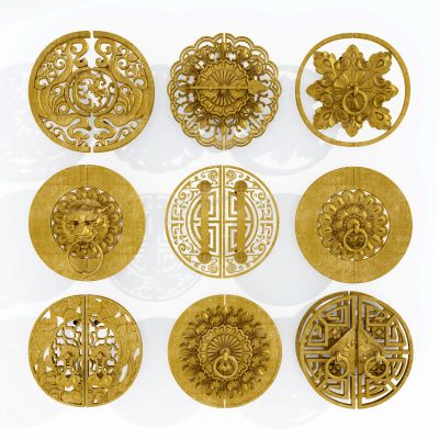 中式大门雕花拉手，门拉手