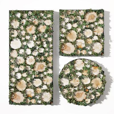 现代原木花草植物墙