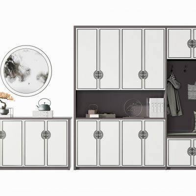 新中式烤漆鞋柜