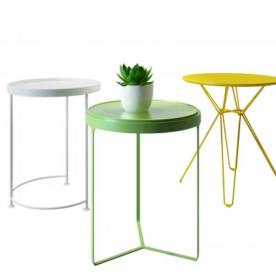 北欧铁艺圆形边几