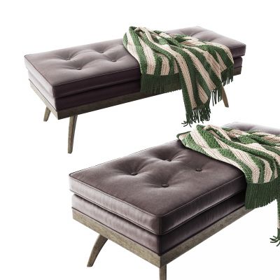 现代皮革床尾凳脚踏