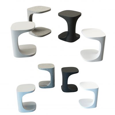 现代极简圆形边几