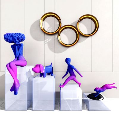 现代人物雕塑,墙饰