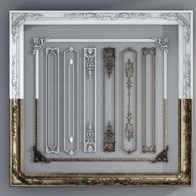 法式雕花石膏雕花线条，角花