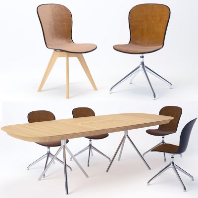 现代实木小会议桌办公椅