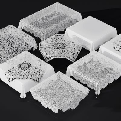 简欧蕾丝刺绣桌布