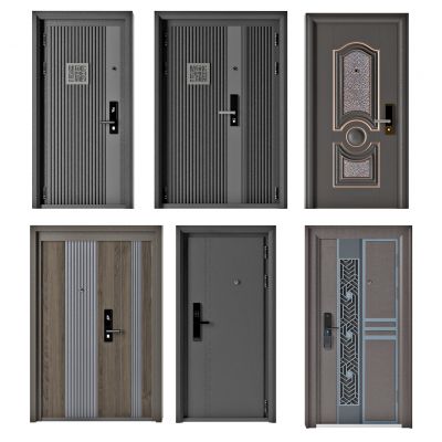 现代单开门防盗门，子母门