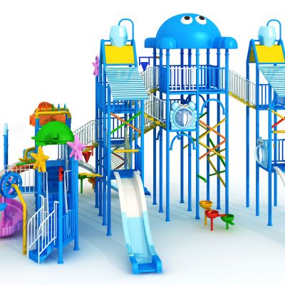现代儿童娱乐器材设备，滑梯