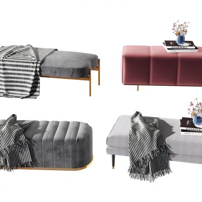 现代布艺床尾凳